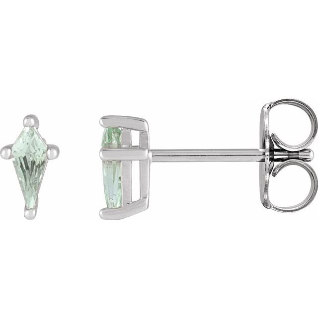 14K Yellow Lab-Grown Green Sapphire Earrings