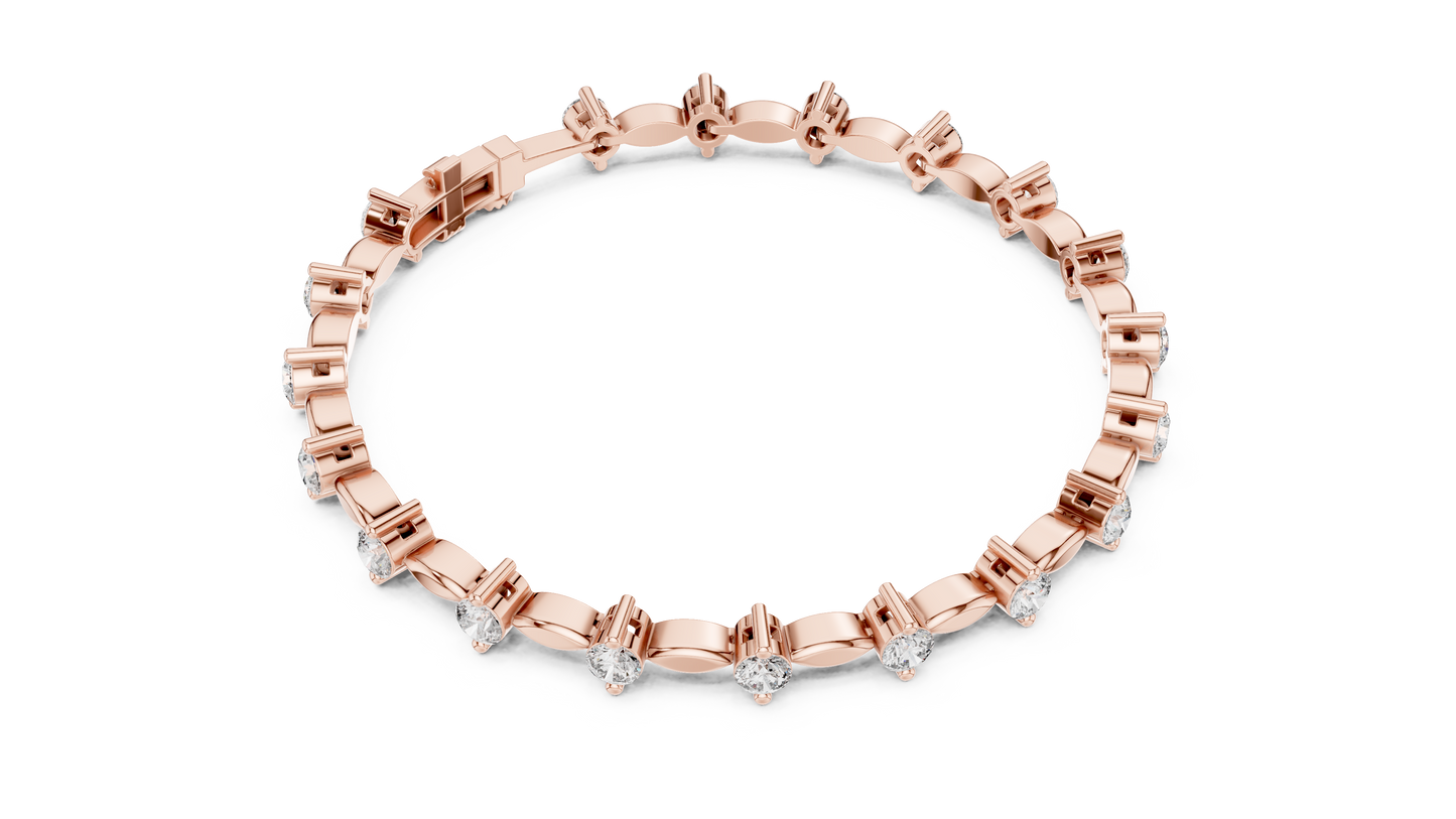 2.09CT Round Cut Top Grade Diamond Unique Delicate Elegant Vintage Tennis Bracelet Gift For Women's