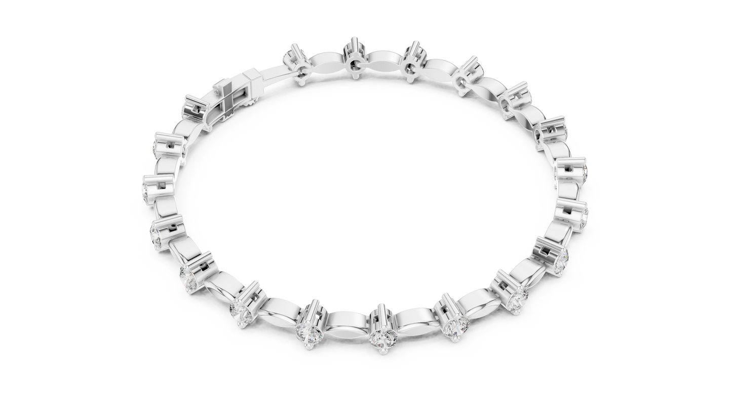 2.09CT Round Cut Top Grade Diamond Unique Delicate Elegant Vintage Tennis Bracelet Gift For Women's