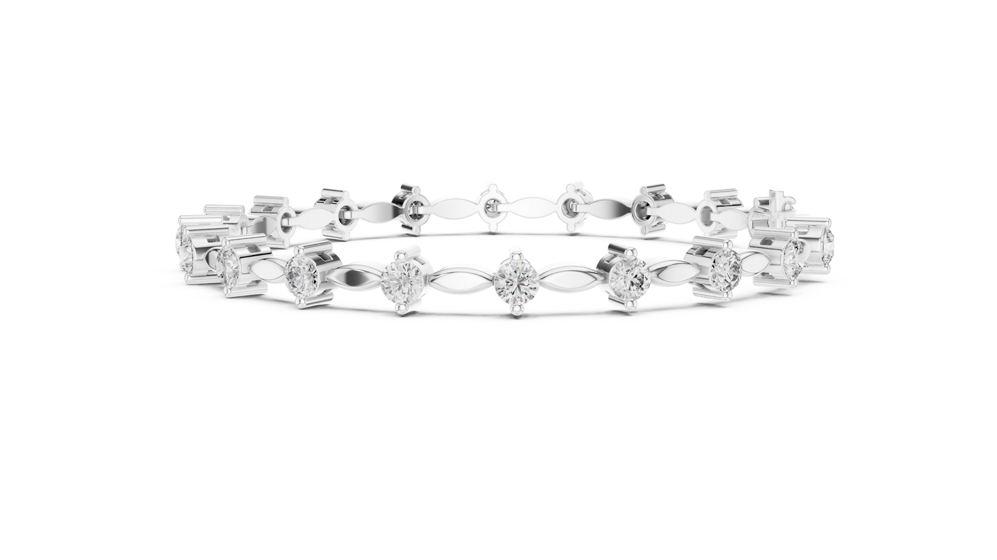 2.09CT Round Cut Top Grade Diamond Unique Delicate Elegant Vintage Tennis Bracelet Gift For Women's
