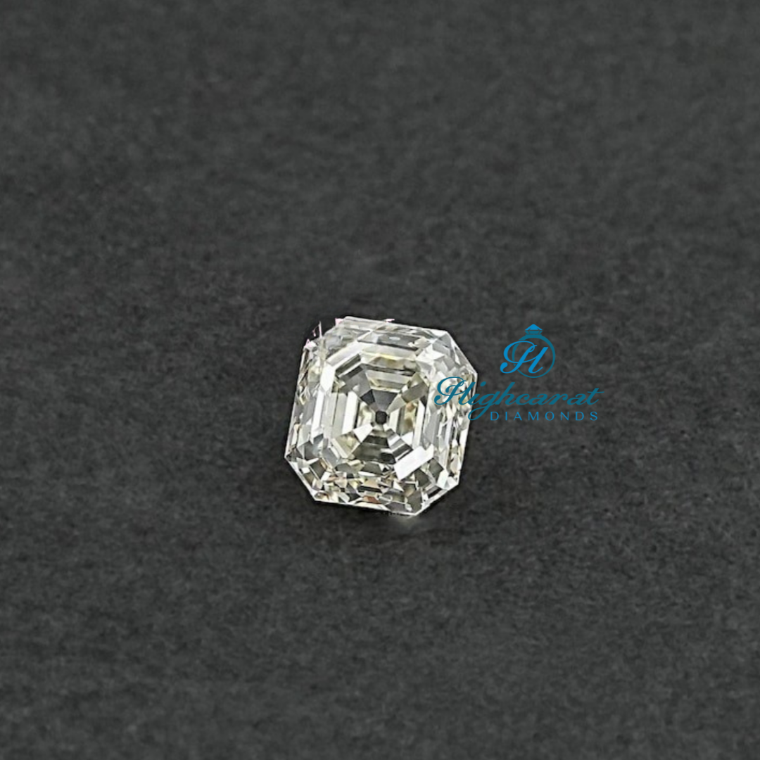 High Clarity Antique Asscher Lab Grown Diamond with geometric structure and refined appearance