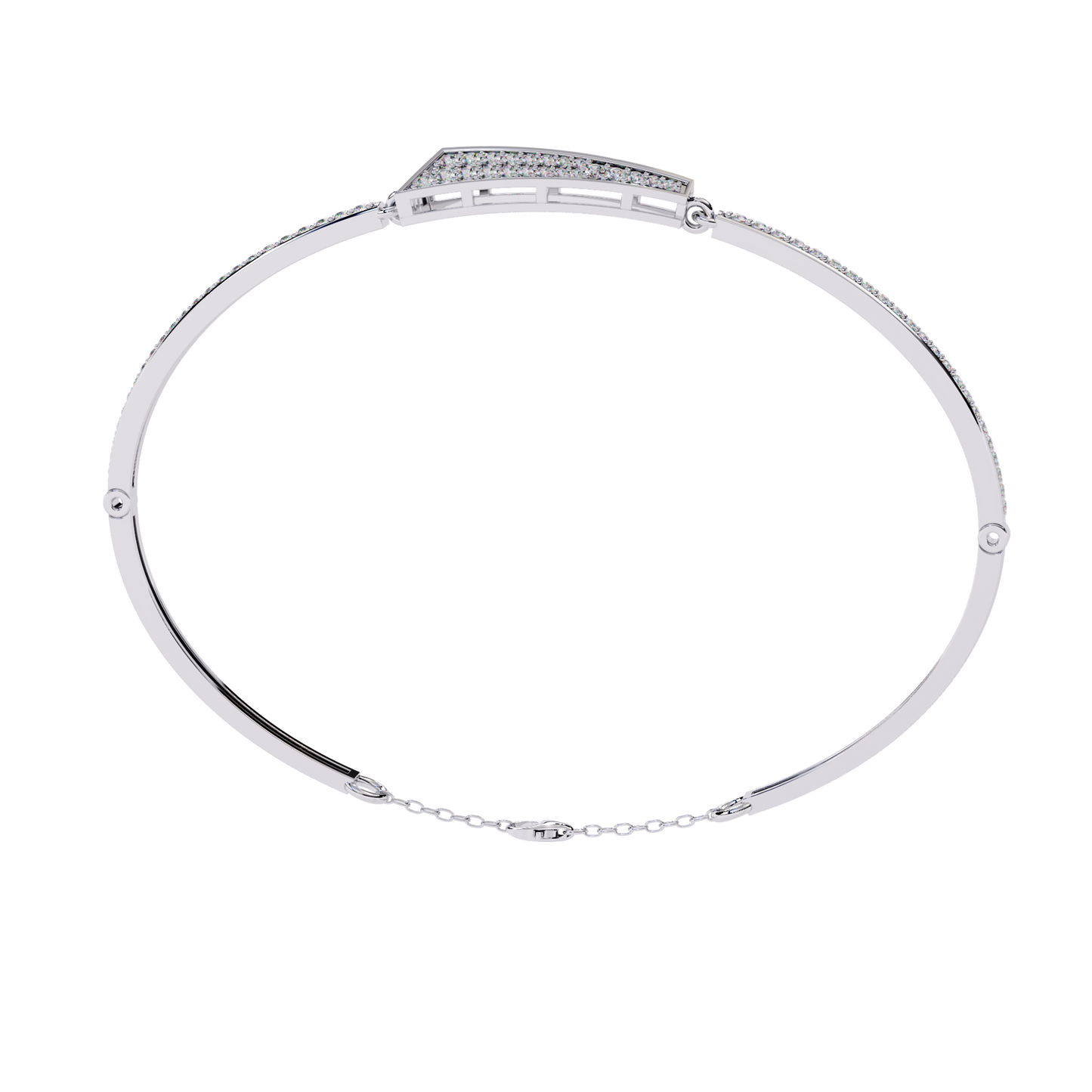 Round Cut Diamond 14k Solid Yellow Gold Unique Art Deco Perfect Dainty Party Wear Bangle For Her