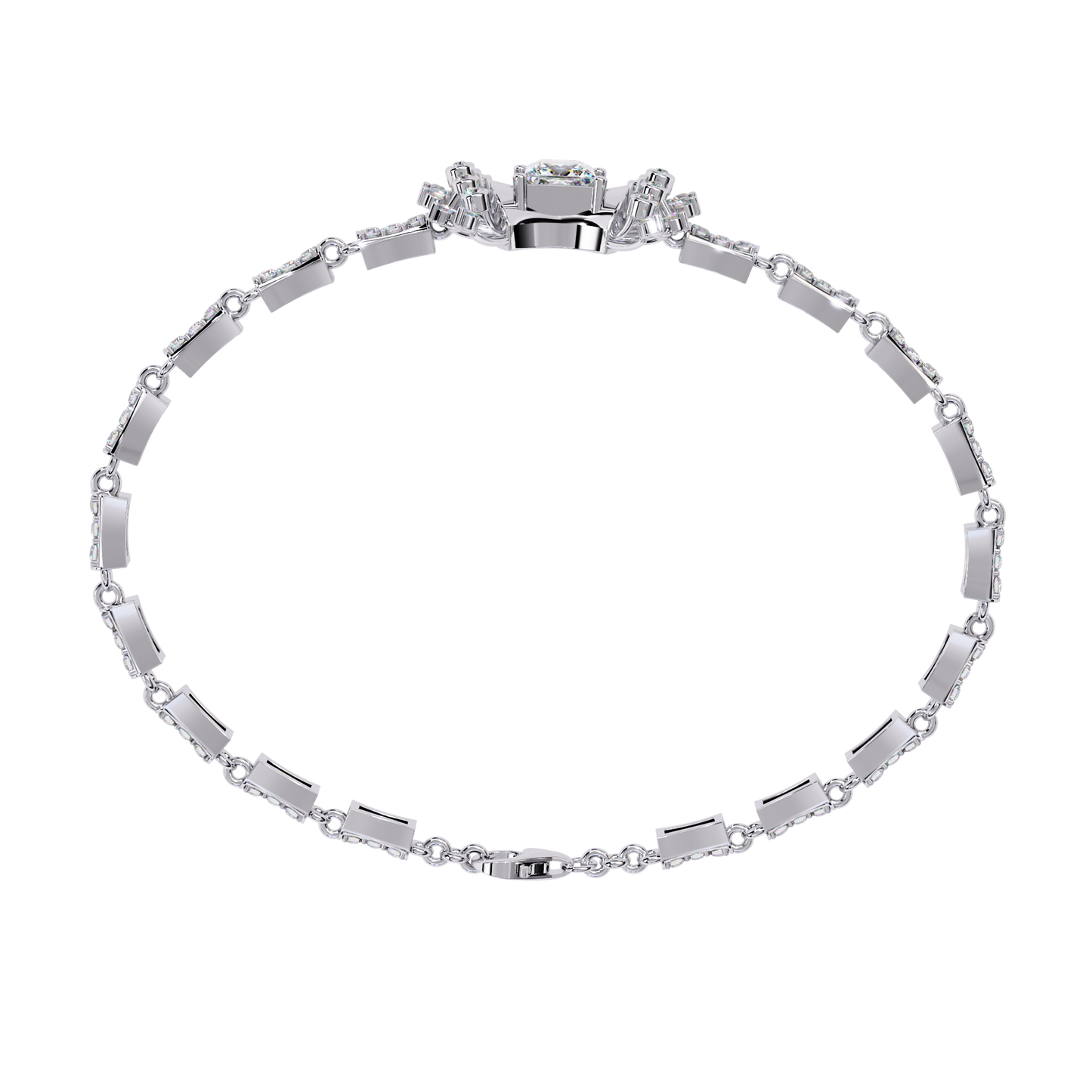 1.65Ct Princess And Round Cut Diamond Antique Elegant Delicate Stunning Perfect Tennis Bridesmaid Bracelet