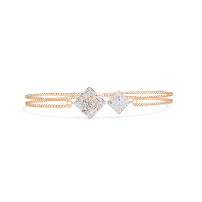 Round Cut Top Grade Natural Diamond Stunning Minimalist Dainty Party Wear Bracelet For Her