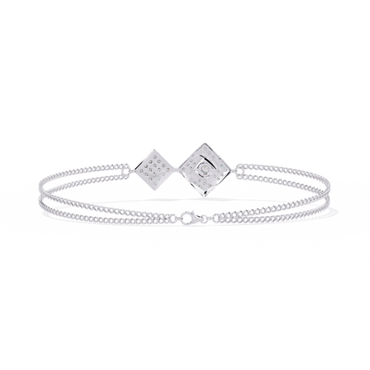 Round Cut Top Grade Natural Diamond Stunning Minimalist Dainty Party Wear Bracelet For Her