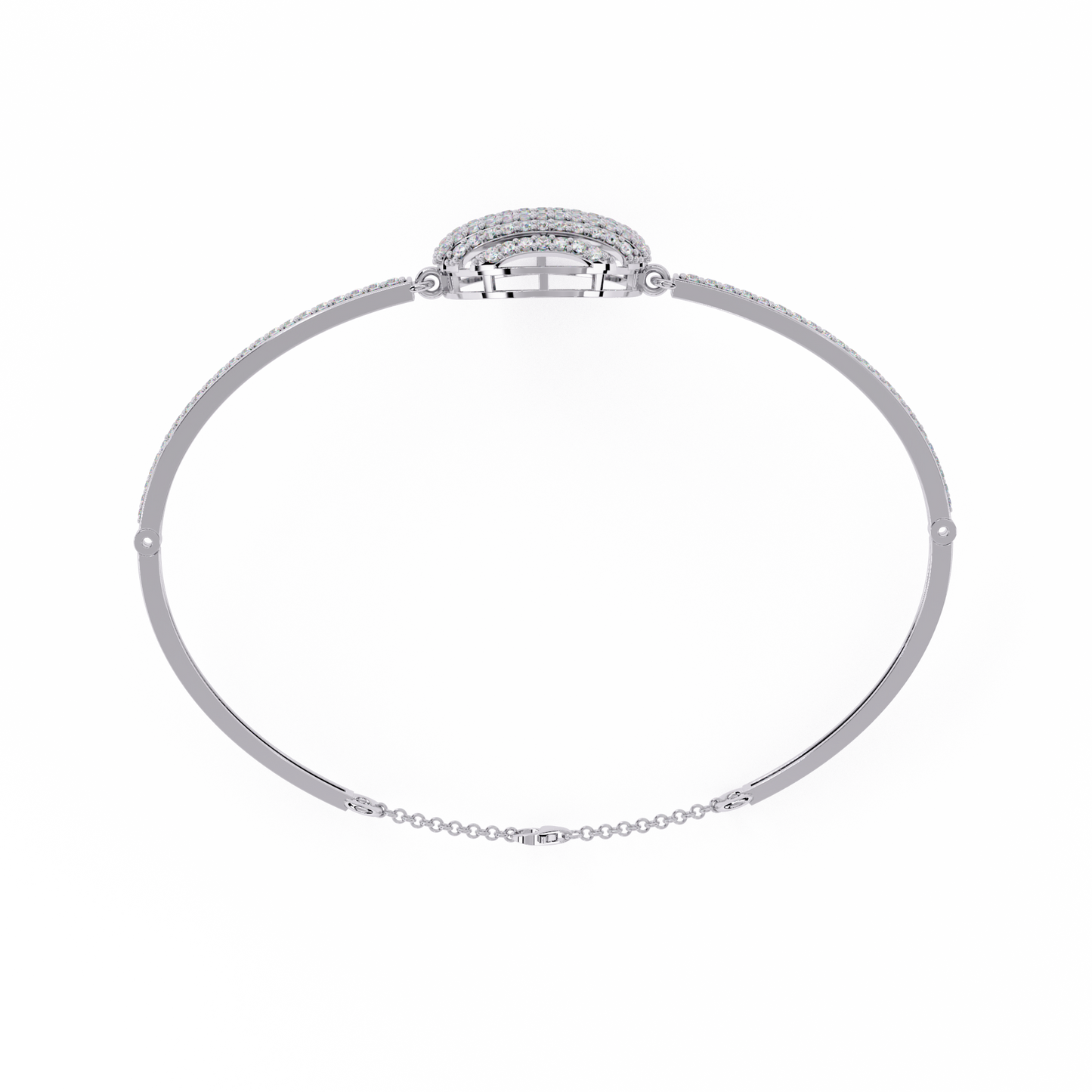 Round Cut Diamond Cluster Modern Perfect Minimalist Hand Crafted Wedding Cuff Bracelet For Her