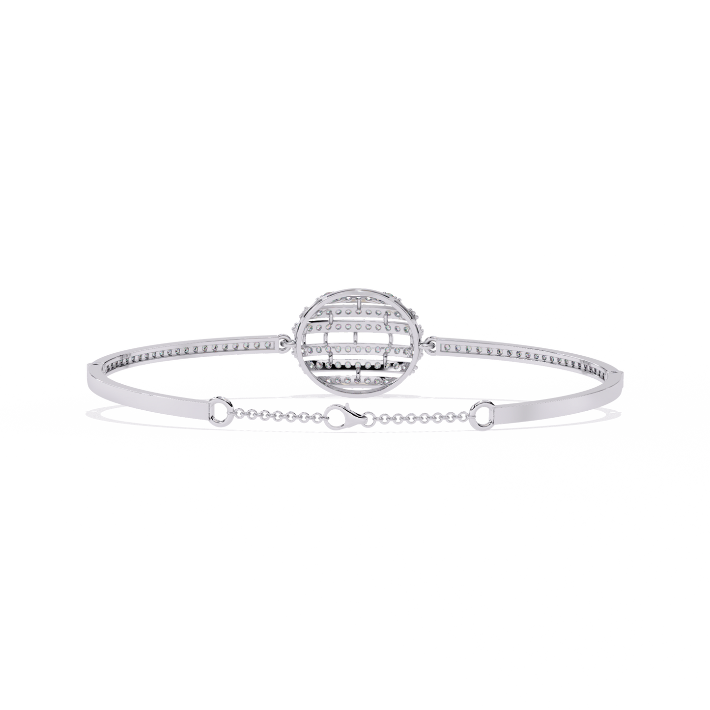 Round Cut Diamond Cluster Modern Perfect Minimalist Hand Crafted Wedding Cuff Bracelet For Her