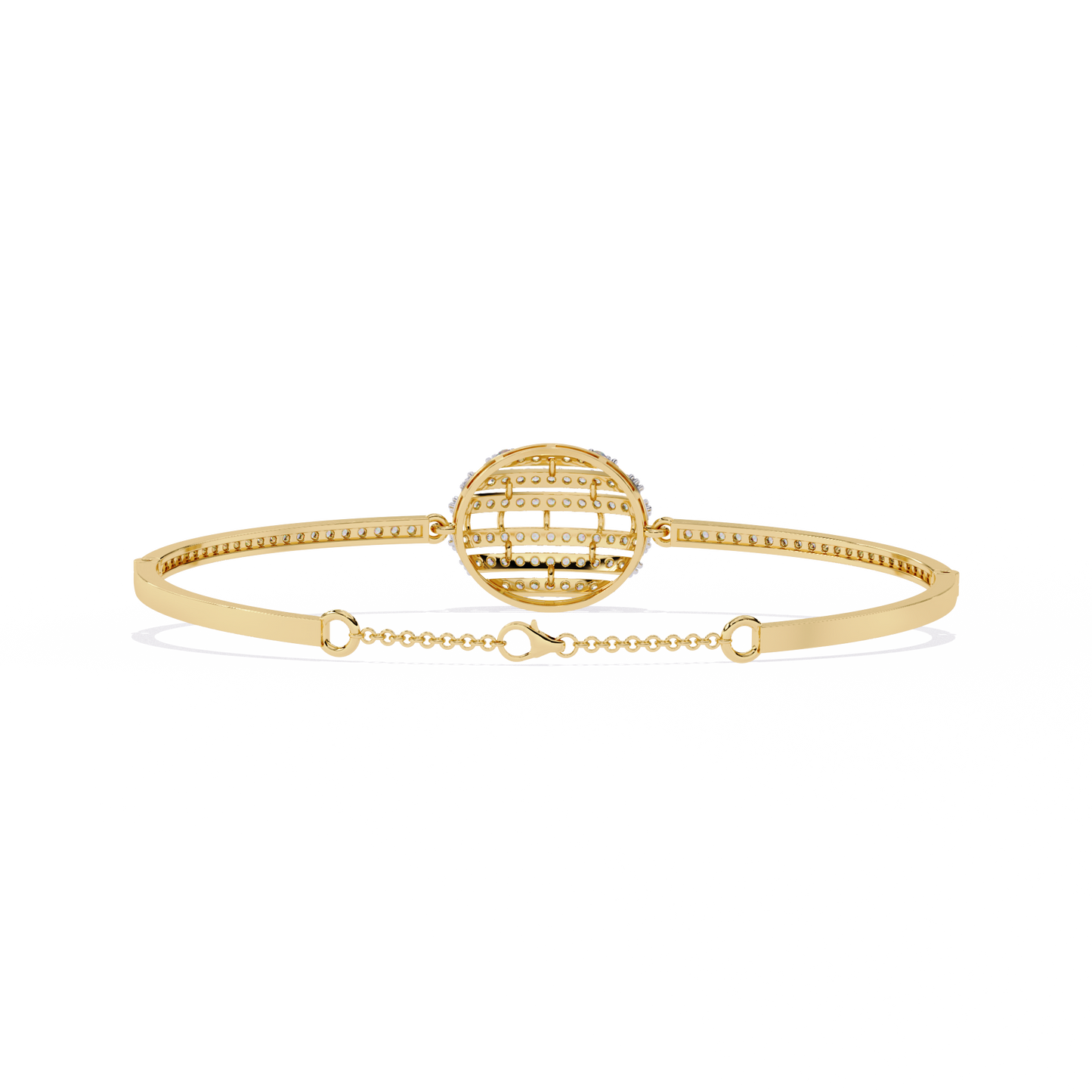 Round Cut Diamond Cluster Modern Perfect Minimalist Hand Crafted Wedding Cuff Bracelet For Her