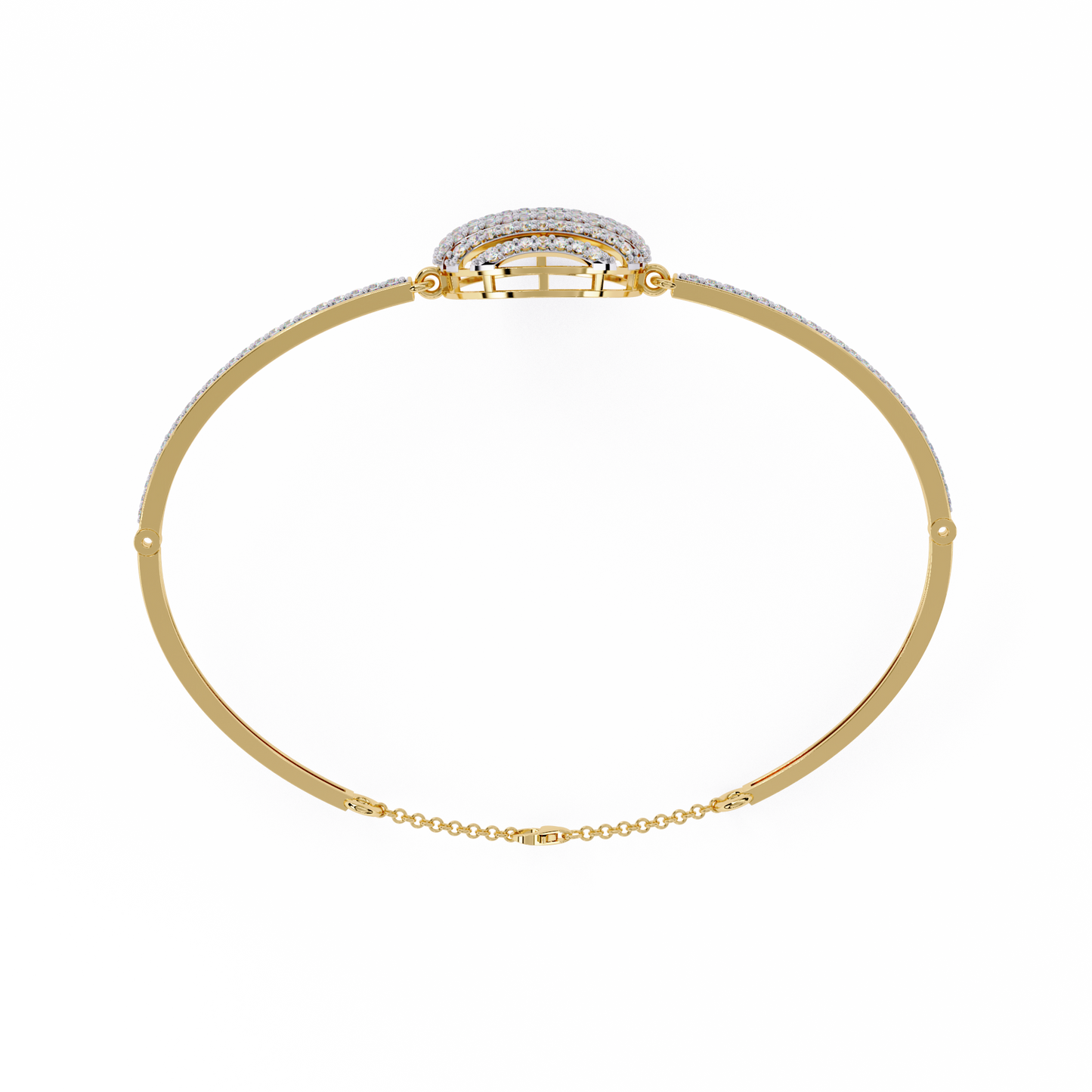 Round Cut Diamond Cluster Modern Perfect Minimalist Hand Crafted Wedding Cuff Bracelet For Her