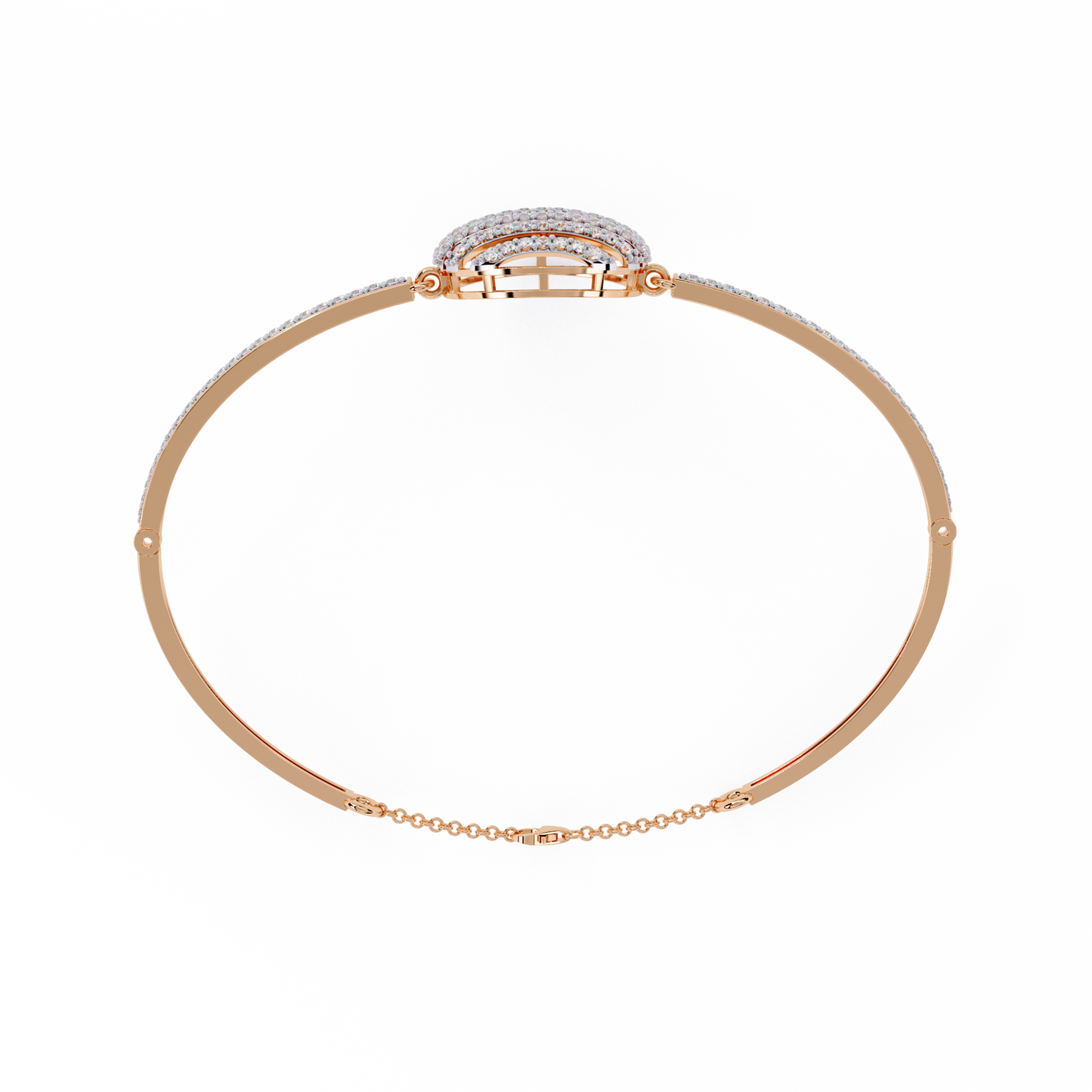 Round Cut Diamond Cluster Modern Perfect Minimalist Hand Crafted Wedding Cuff Bracelet For Her