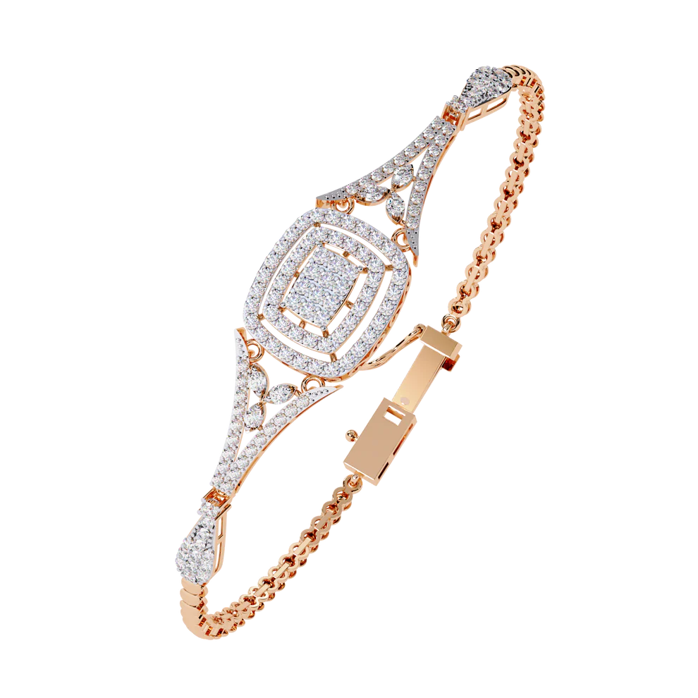 Vintage 1.07Ct Round Cut Lab Grown Diamond Antique Minimalist Perfect Sparkling Bridesmaid Cuff Bracelet