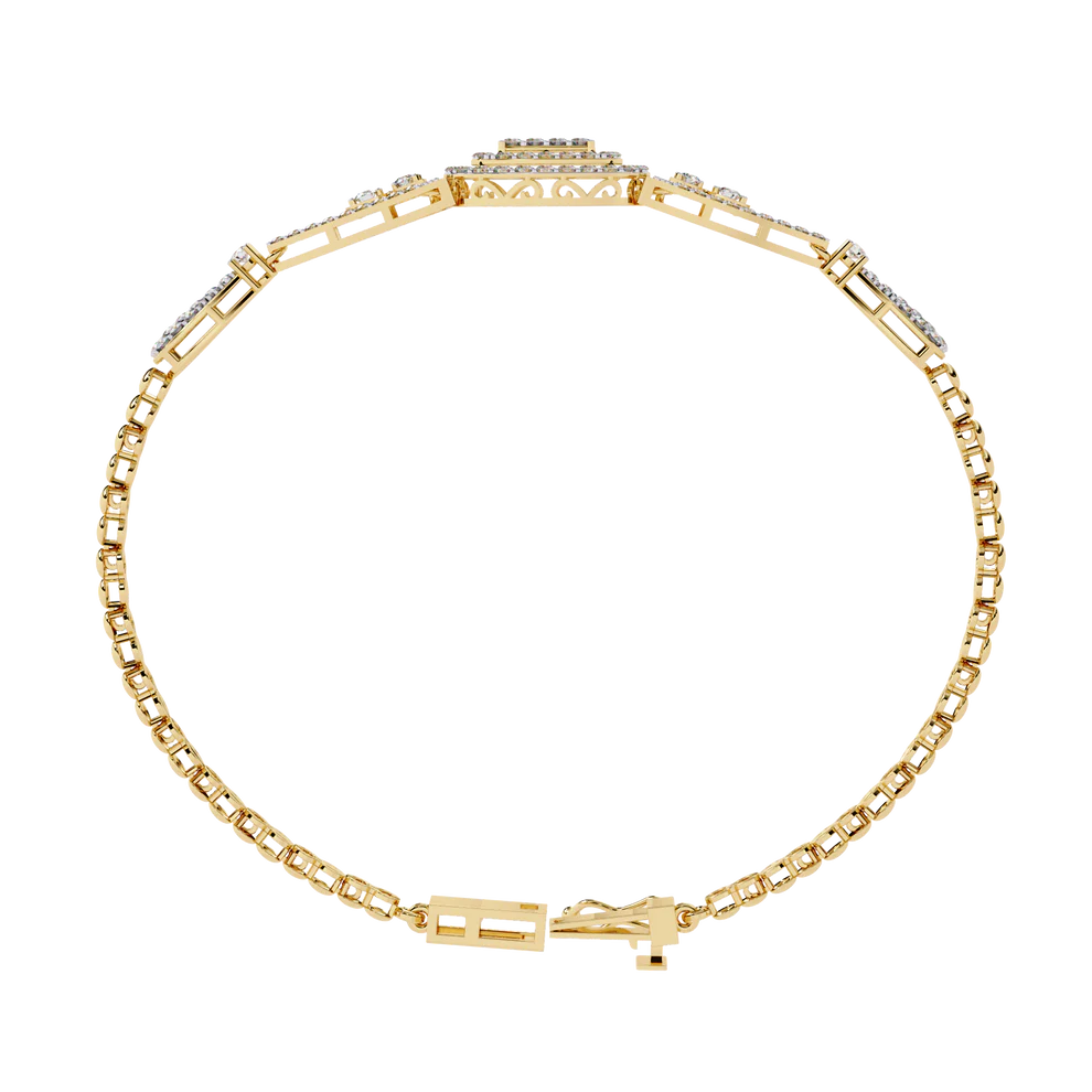 Vintage 1.07Ct Round Cut Lab Grown Diamond Antique Minimalist Perfect Sparkling Bridesmaid Cuff Bracelet