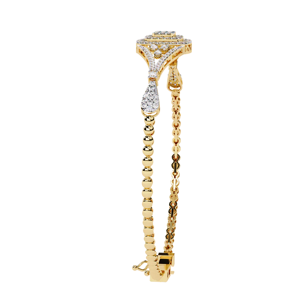Vintage 1.07Ct Round Cut Lab Grown Diamond Antique Minimalist Perfect Sparkling Bridesmaid Cuff Bracelet
