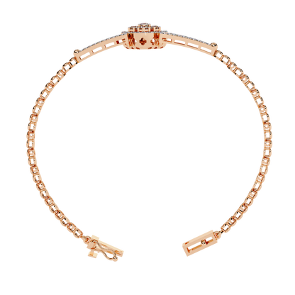 Round Cut Natural Diamond Elegant  Art Deco 10k Solid Yellow Gold Dainty Statement Cuff Bracelet For Women's