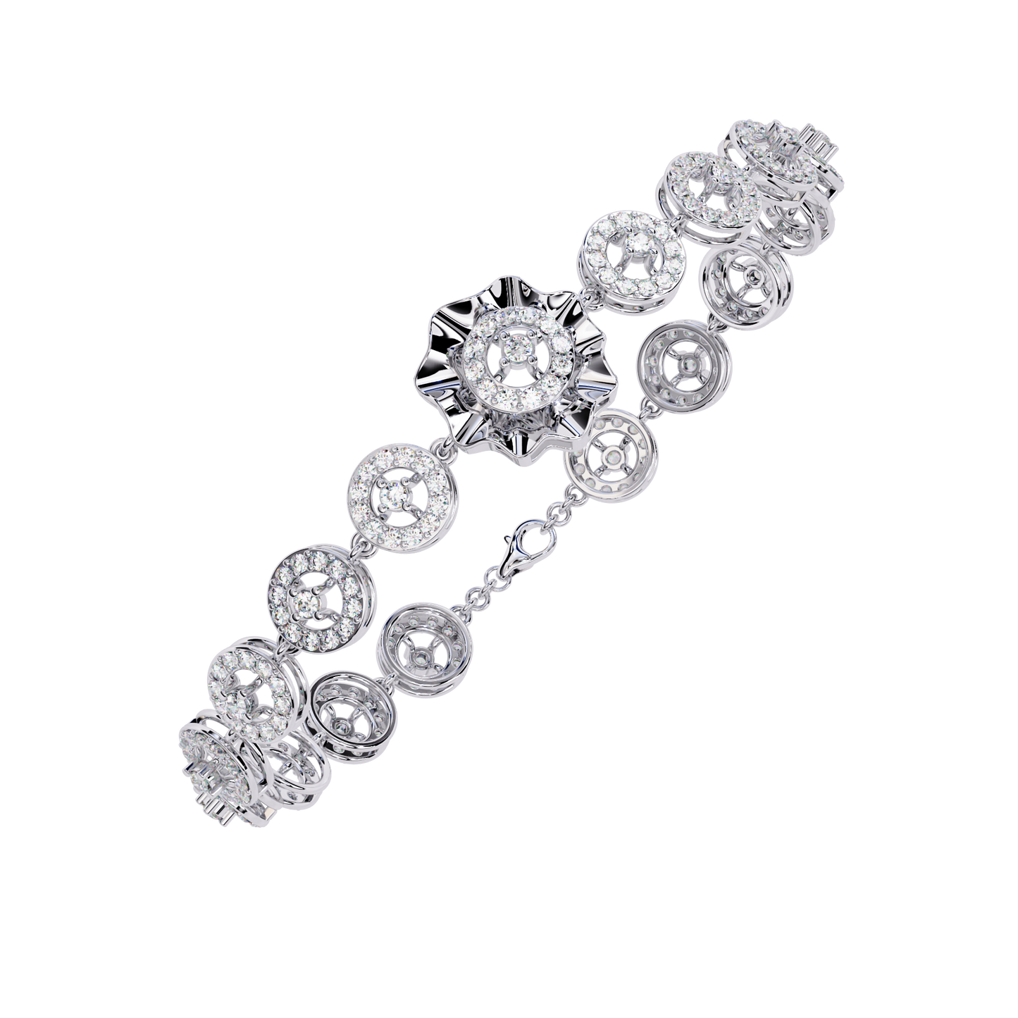 2.16Ct Round Cut Top Grade Diamond Elegant Perfect Delicate Vintage Classic Line Bracelet Gift For Women's