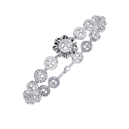 2.16Ct Round Cut Top Grade Diamond Elegant Perfect Delicate Vintage Classic Line Bracelet Gift For Women's