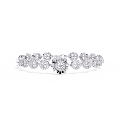 2.16Ct Round Cut Top Grade Diamond Elegant Perfect Delicate Vintage Classic Line Bracelet Gift For Women's