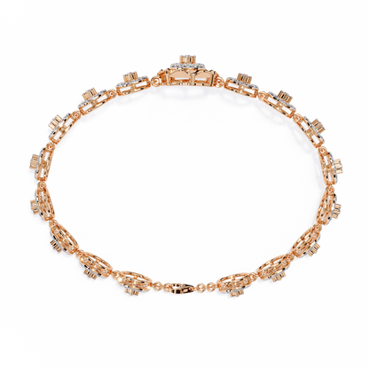 2.16Ct Round Cut Top Grade Diamond Elegant Perfect Delicate Vintage Classic Line Bracelet Gift For Women's