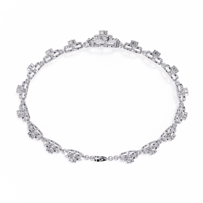 2.16Ct Round Cut Top Grade Diamond Elegant Perfect Delicate Vintage Classic Line Bracelet Gift For Women's