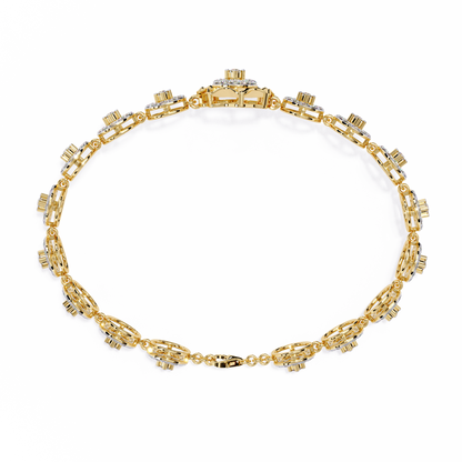 2.16Ct Round Cut Top Grade Diamond Elegant Perfect Delicate Vintage Classic Line Bracelet Gift For Women's