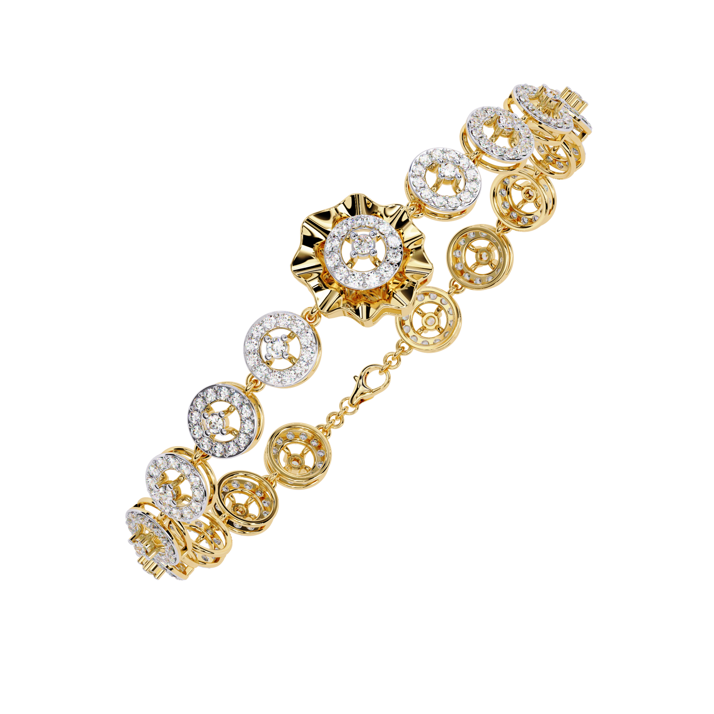 2.16Ct Round Cut Top Grade Diamond Elegant Perfect Delicate Vintage Classic Line Bracelet Gift For Women's