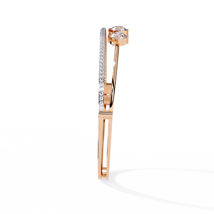 Vintage 2.32Ct Round Cut White Colorless Diamond Prong Set Sparkling Perfect Dainty Party Wear Bangle