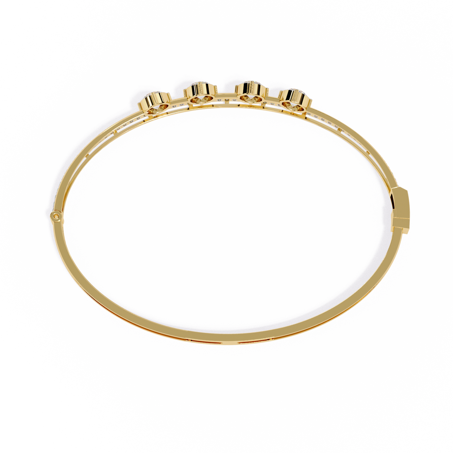 Vintage 2.32Ct Round Cut White Colorless Diamond Prong Set Sparkling Perfect Dainty Party Wear Bangle