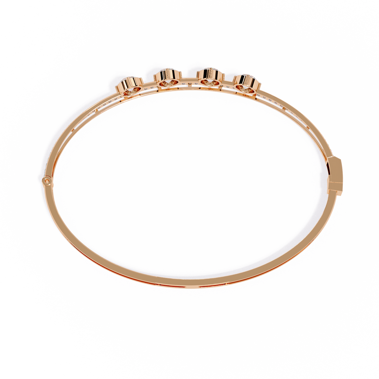 Vintage 2.32Ct Round Cut White Colorless Diamond Prong Set Sparkling Perfect Dainty Party Wear Bangle