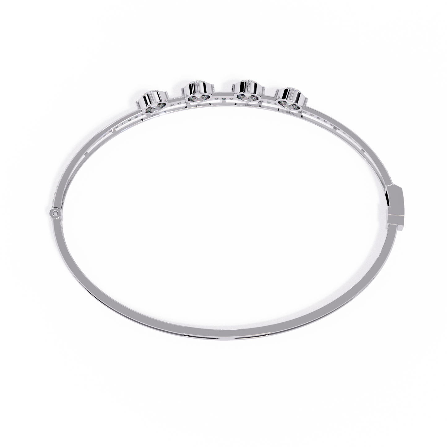 Vintage 2.32Ct Round Cut White Colorless Diamond Prong Set Sparkling Perfect Dainty Party Wear Bangle