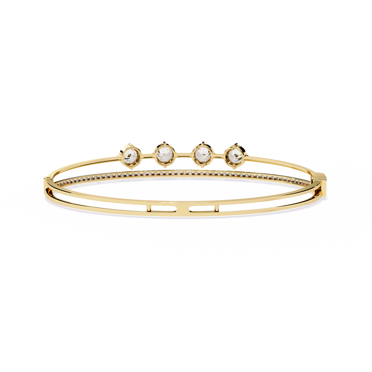 Vintage 2.32Ct Round Cut White Colorless Diamond Prong Set Sparkling Perfect Dainty Party Wear Bangle