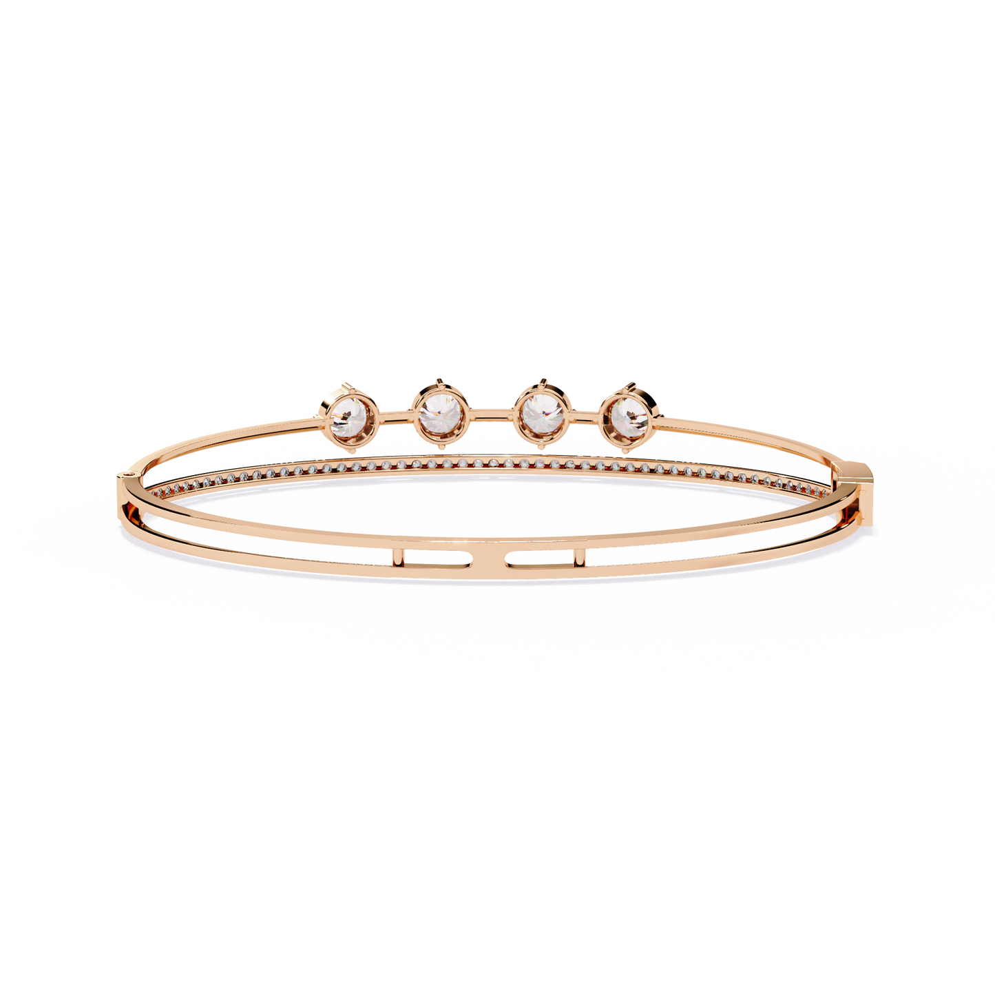 Vintage 2.32Ct Round Cut White Colorless Diamond Prong Set Sparkling Perfect Dainty Party Wear Bangle