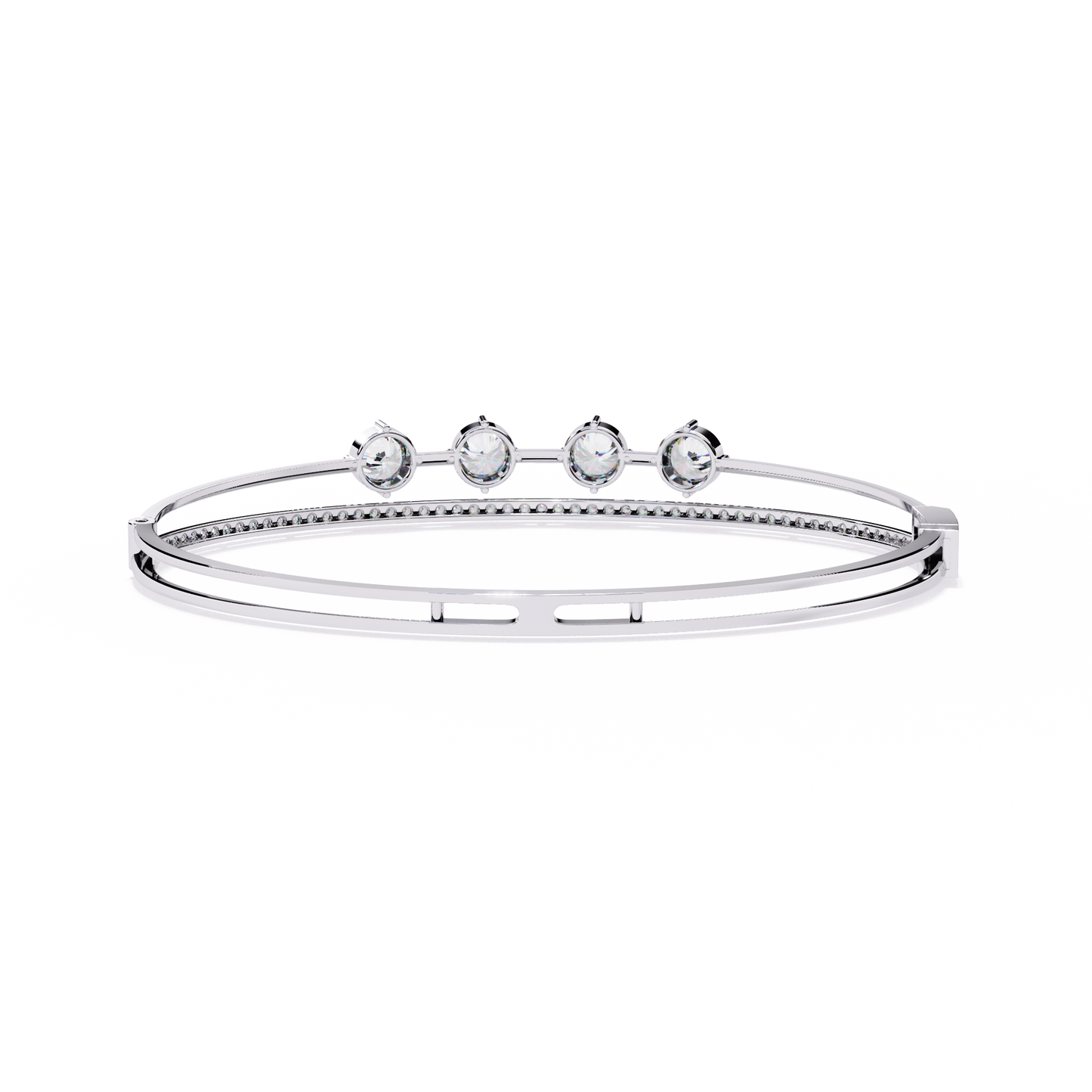 Vintage 2.32Ct Round Cut White Colorless Diamond Prong Set Sparkling Perfect Dainty Party Wear Bangle