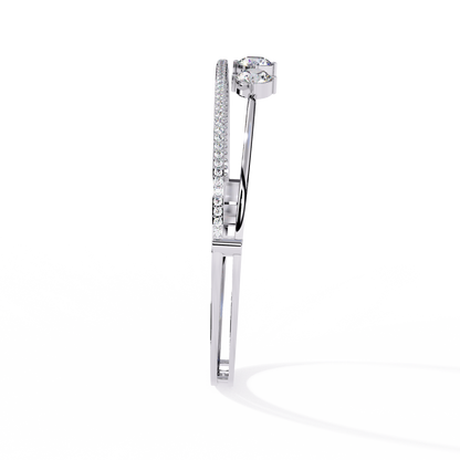 Vintage 2.32Ct Round Cut White Colorless Diamond Prong Set Sparkling Perfect Dainty Party Wear Bangle