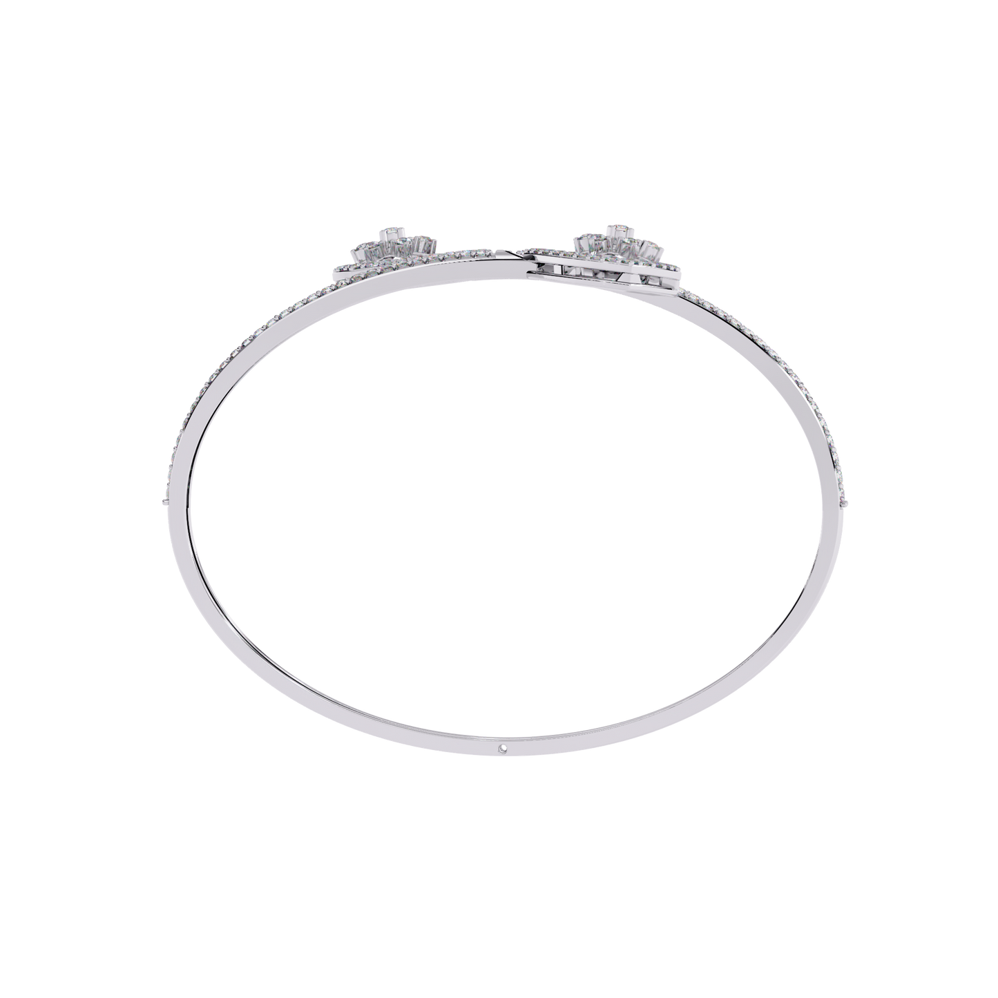 1.35Ct Trilliant Shape Round Cut High Quality Diamond Art Deco Vintage Open Cluster Every Day Bangle for Her