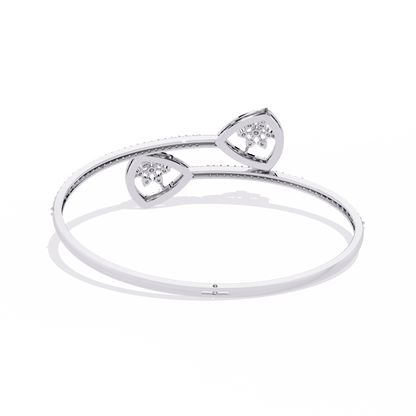 1.35Ct Trilliant Shape Round Cut High Quality Diamond Art Deco Vintage Open Cluster Every Day Bangle for Her