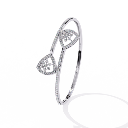 1.35Ct Trilliant Shape Round Cut High Quality Diamond Art Deco Vintage Open Cluster Every Day Bangle for Her