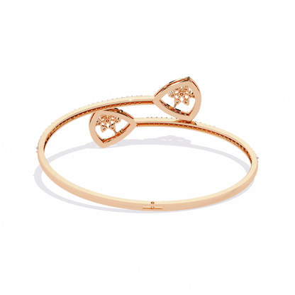 1.35Ct Trilliant Shape Round Cut High Quality Diamond Art Deco Vintage Open Cluster Every Day Bangle for Her