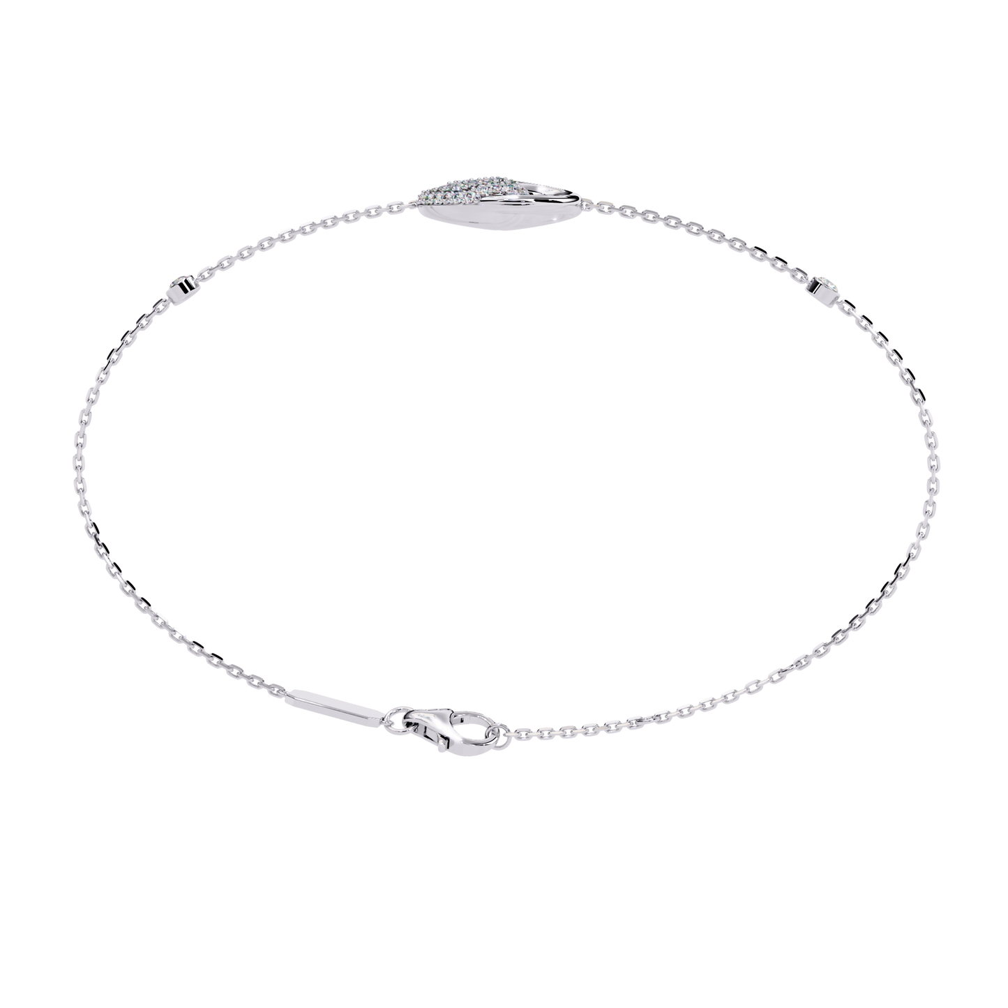 White Colorless Round Cut Lab Grown Diamond Elegant Vintage Classic Stackable Every Day Cuff Bracelet