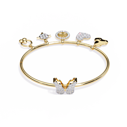 Round Cut High Quality Diamond Antique Butterfly Shape Delicate Art Deco Party Wear Bangle Gift For Friend