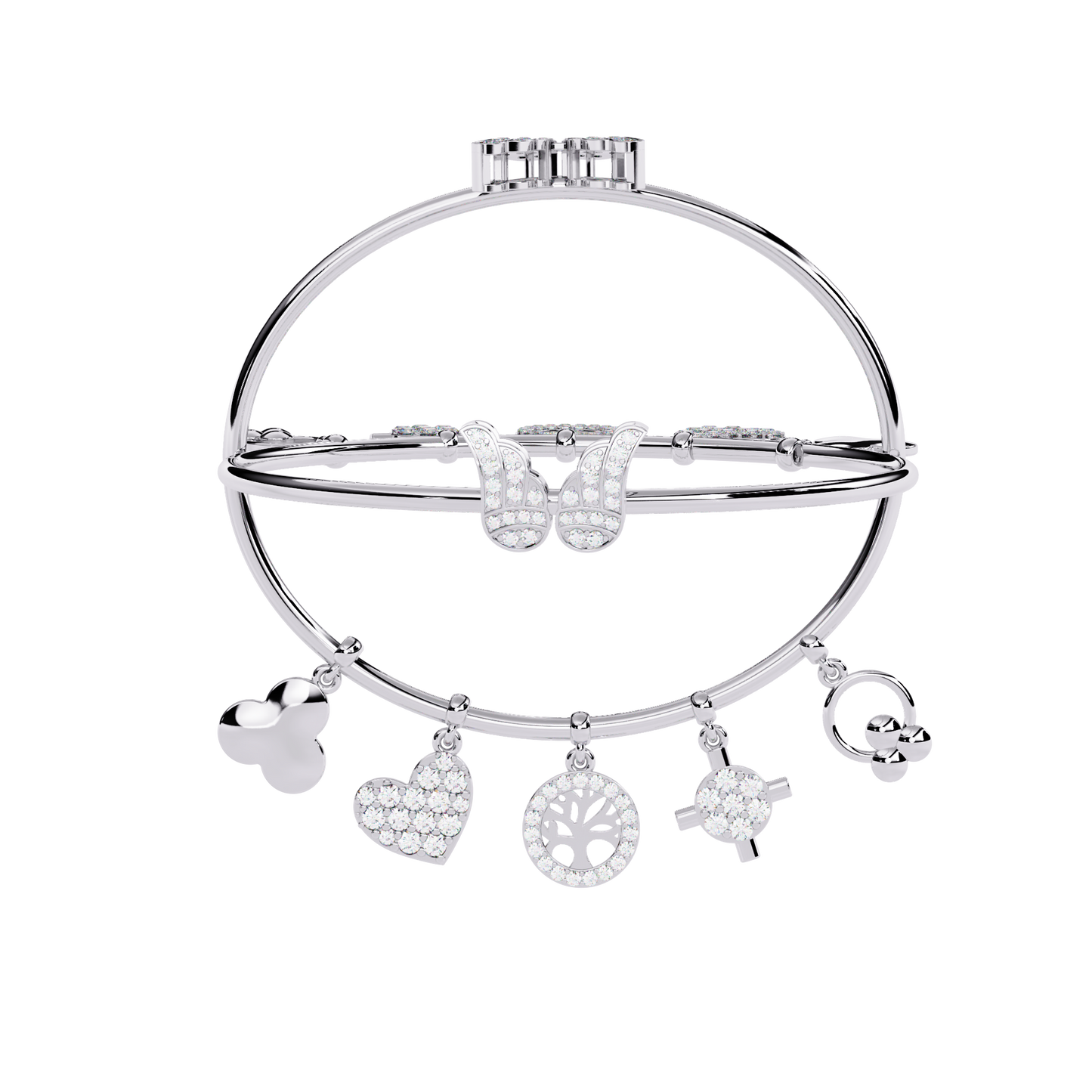 Round Cut High Quality Diamond Antique Butterfly Shape Delicate Art Deco Party Wear Bangle Gift For Friend