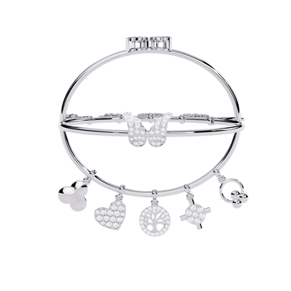 Round Cut High Quality Diamond Antique Butterfly Shape Delicate Art Deco Party Wear Bangle Gift For Friend