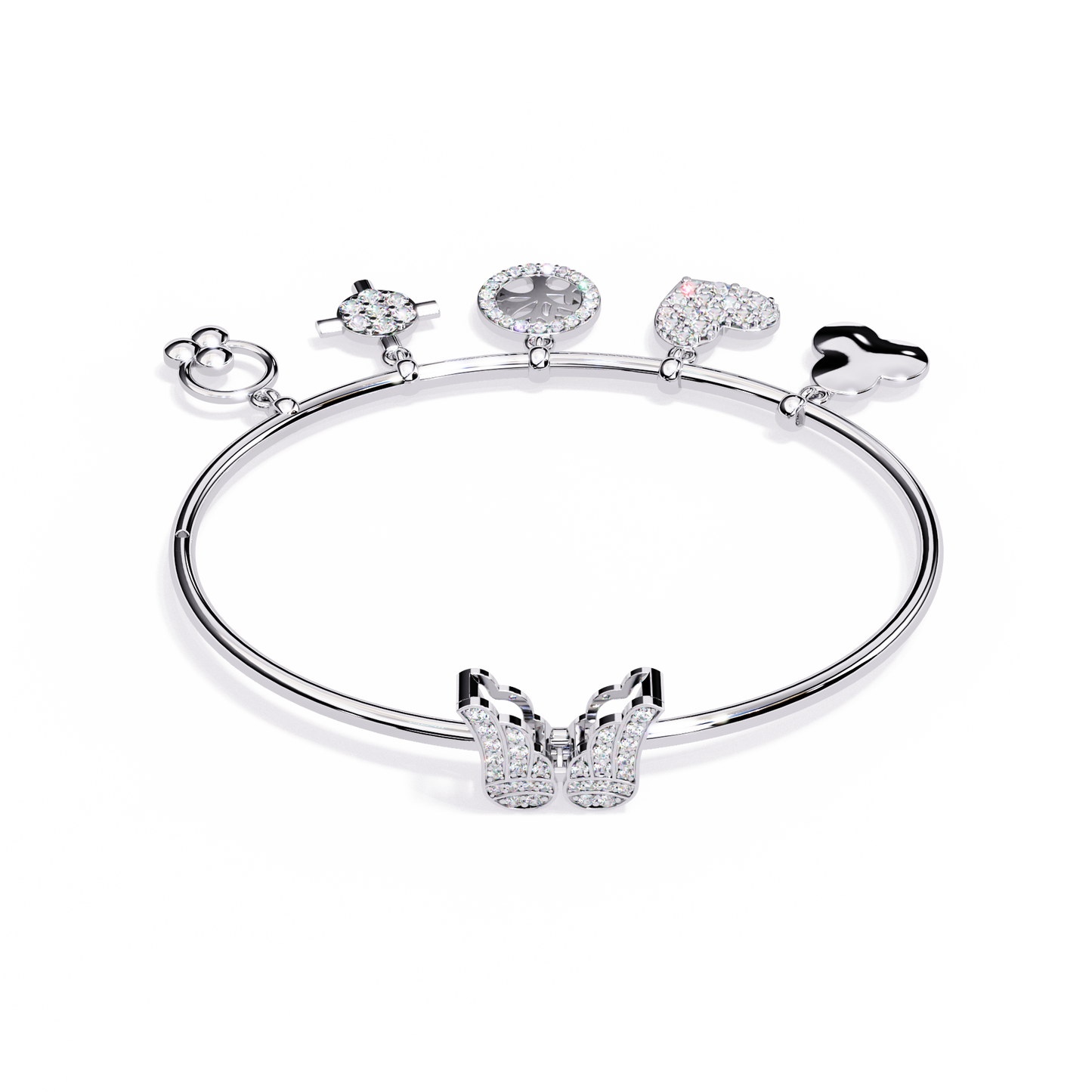 Round Cut High Quality Diamond Antique Butterfly Shape Delicate Art Deco Party Wear Bangle Gift For Friend