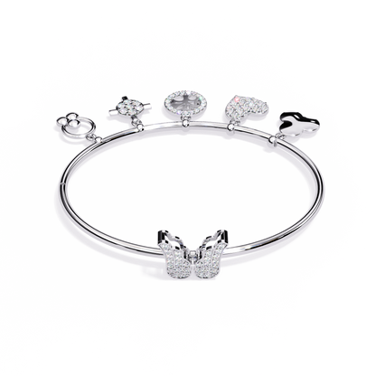 Round Cut High Quality Diamond Antique Butterfly Shape Delicate Art Deco Party Wear Bangle Gift For Friend