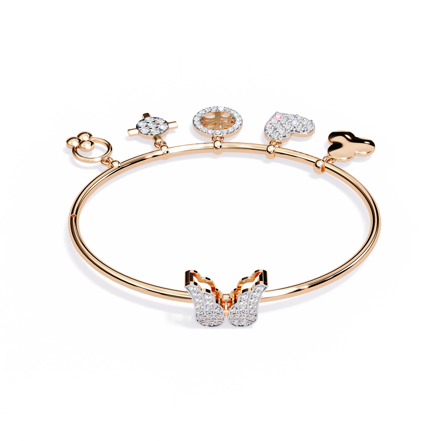 Round Cut High Quality Diamond Antique Butterfly Shape Delicate Art Deco Party Wear Bangle Gift For Friend