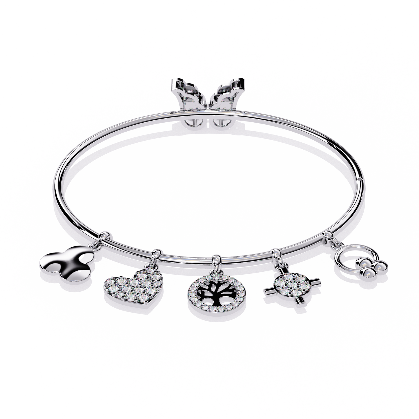 Round Cut High Quality Diamond Antique Butterfly Shape Delicate Art Deco Party Wear Bangle Gift For Friend