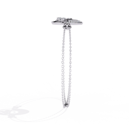 Round Cut Top Grade Diamond Unique 14k Solid Rose Gold Minimalist Handcrafted Cuff Bracelet For Women's