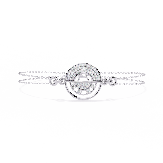 Round Cut Top Grade Diamond Unique 14k Solid Rose Gold Minimalist Handcrafted Cuff Bracelet For Women's