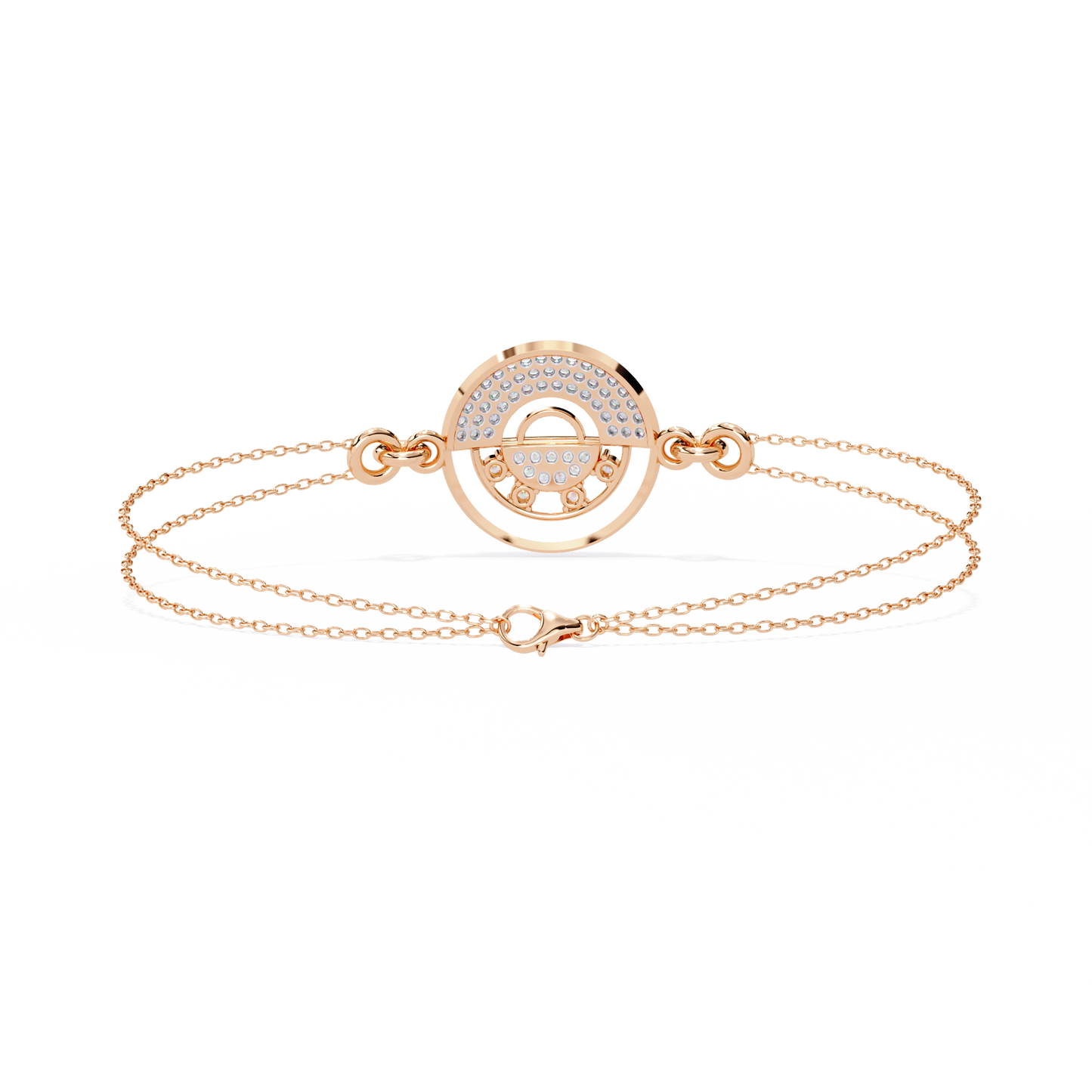 Round Cut Top Grade Diamond Unique 14k Solid Rose Gold Minimalist Handcrafted Cuff Bracelet For Women's
