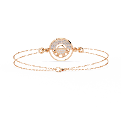 Round Cut Top Grade Diamond Unique 14k Solid Rose Gold Minimalist Handcrafted Cuff Bracelet For Women's
