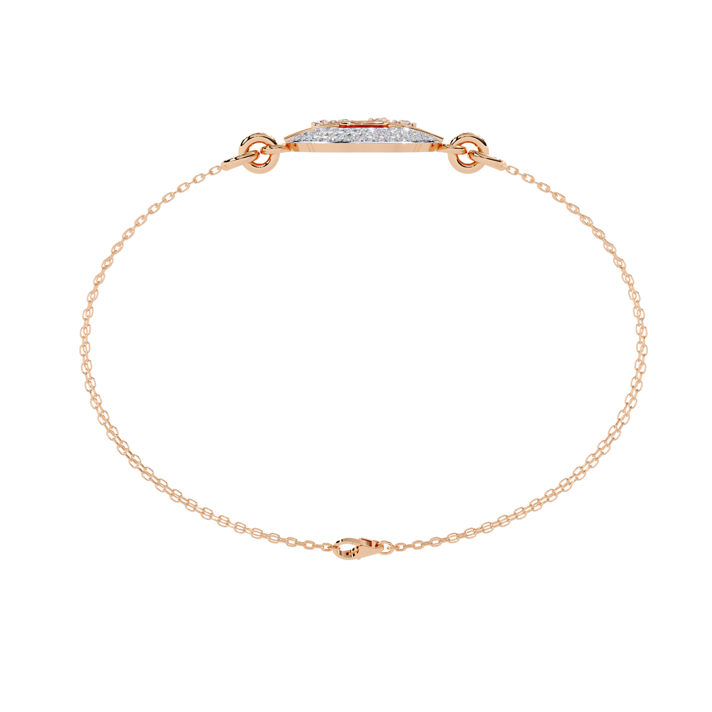 Round Cut Top Grade Diamond Unique 14k Solid Rose Gold Minimalist Handcrafted Cuff Bracelet For Women's